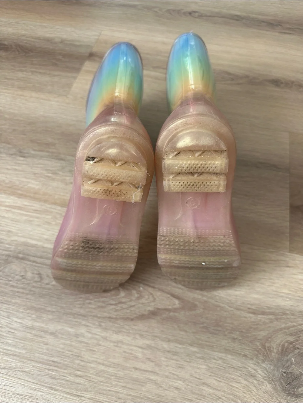 Cat & Jack Kids Rainbow Ombre Rain Boots - Pastel Blue, Yellow, Pink